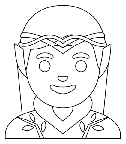 Elf Emoji Coloring Page